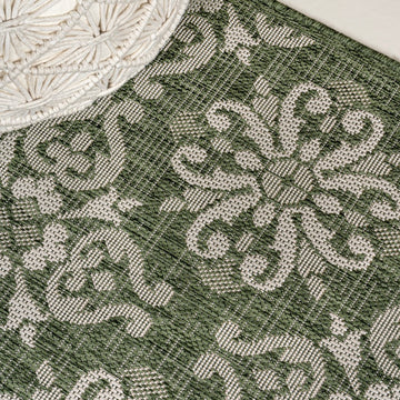 Amora Traditional Mediterranean Tile Design Indoor/Outdoor Area Rug